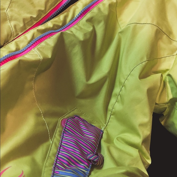 Kids Spyder Chartreuse Jacket size 12 - Picture 9 of 9